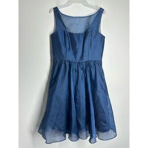 Rare Vintage Jim Hjelm Occasions Bohemian Dress Navy Blue Sz 12 Made in USA